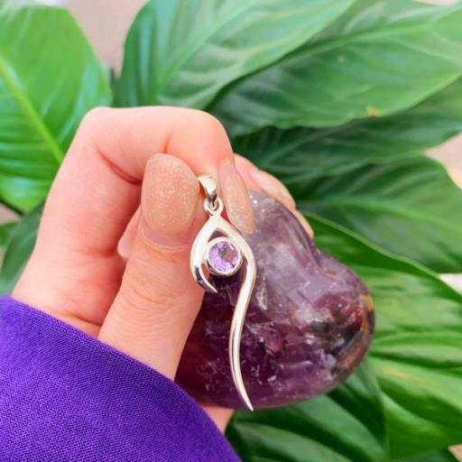 Amethyst Silver Tailed Pendant