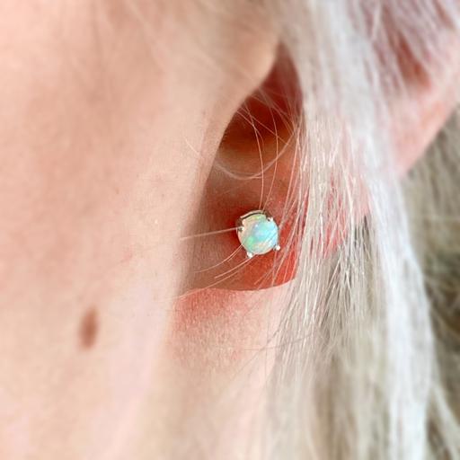 Ethiopian Opal stud earrings