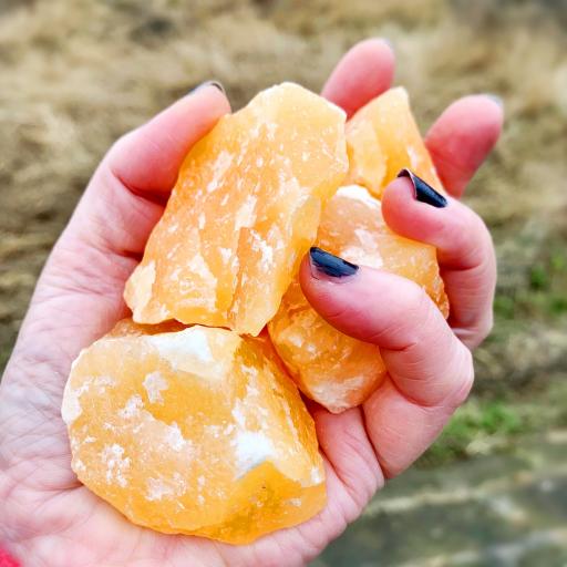 Orange Calcite Crystal Chunks